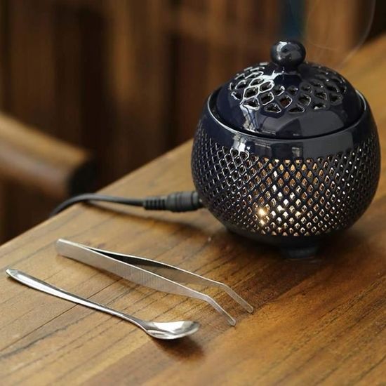 Brûleur D’encens électrique Vintage Argenté – Design Oriental, Parfait Pour Méditation Et Décoration