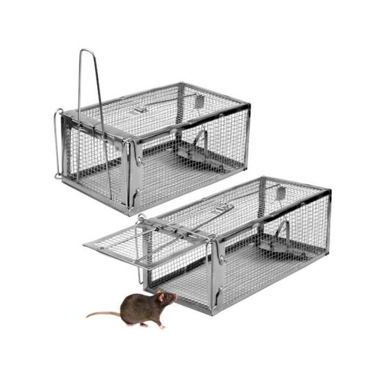Piège à Rat Cage Réutilisable - Piège Vivant Sensibilité Réglable Pour Intérieur Extérieur