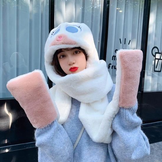 Écharpe Lapin En Peluche Pour Enfant - Cache-cou épais Et Doux - 75-80 Cm - Pour Hiver Et Activités Extérieures