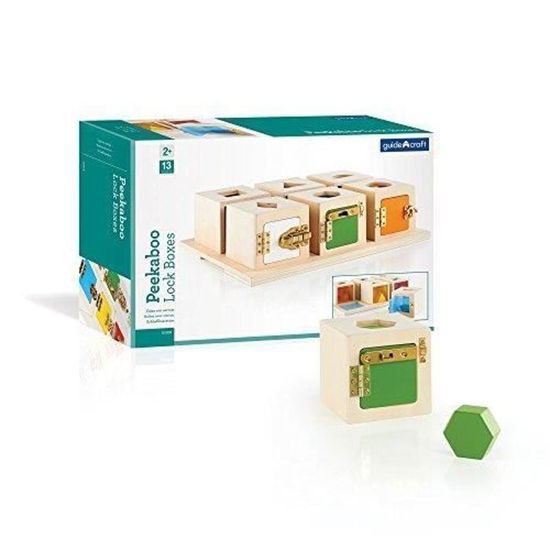 Aazon.co: Guidecraft Peekaboo Lock Boxes With Storage Tray-847242