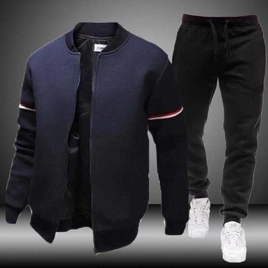 Oanviso Homme Survêtements 2 Pièces Sweatshirt Sweat à Capuchon et Pantalon Loisirs Manches Longues Sportswear Fitness Ensembles Jogging Vêtement De Sport à Zippé Automne B 02 XS