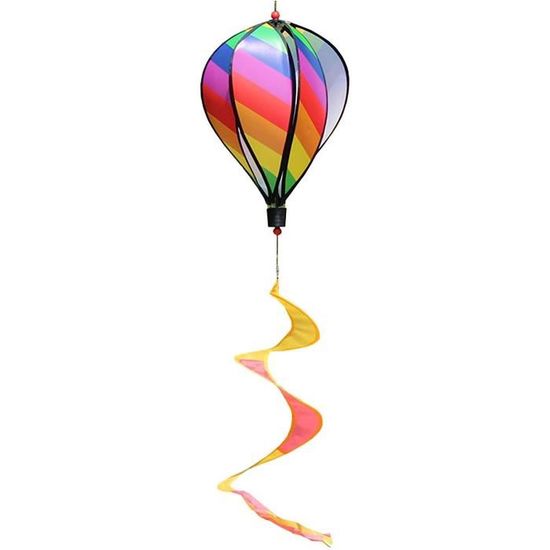 Moulin à Vent Spirale Arc-en-ciel à Suspendre – Décoration Jardin, 22x110 Cm, 2 Pièces