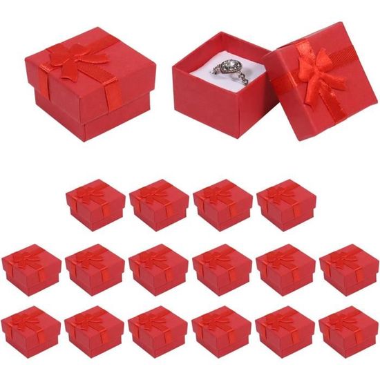 Lot De 24 Boîtes Cadeaux Pour Bijoux - 4x4x2,6 Cm Avec Nœud Décoratif | Parfait Pour Bagues, Boucles D'oreilles, Présentations