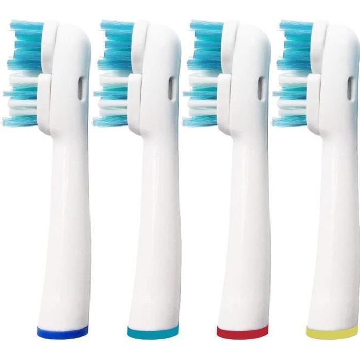 Pack de 8 (2 x 4) têtes de remplacement pour brosse à dents électrique Oral B Dual Clean SB417
