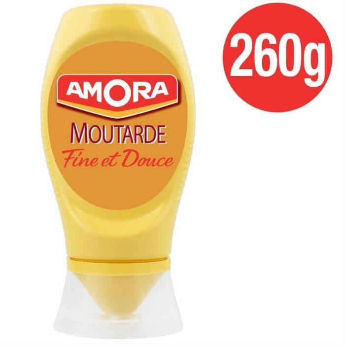 AMORA - Moutarde Douce 260G - Lot De 4