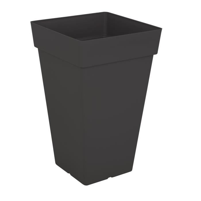 ARTEVASI Pot de fleurs Capri carré haut - 65 cm - Gris anthracite