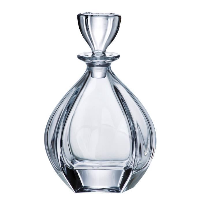 Carafe LAGUNA à whisky , cognac, brandy, en CRISTAL de BOHEME uni