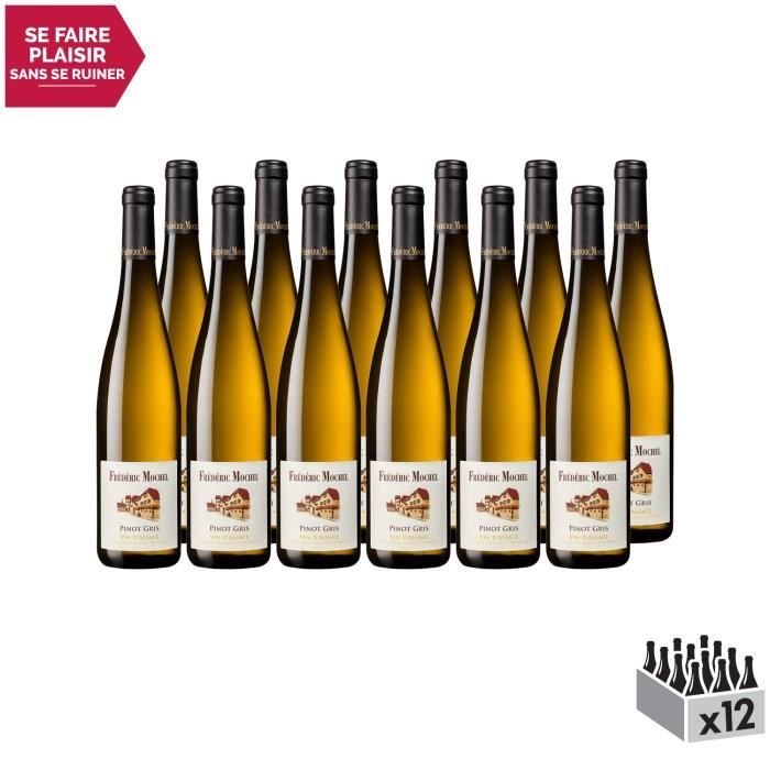 Alsace Pinot Gris Blanc 2017 - Lot de 12x75cl - Domaine Frédéric Mochel - Vin AOC Blanc d' Alsace - Cépage Pinot Gris