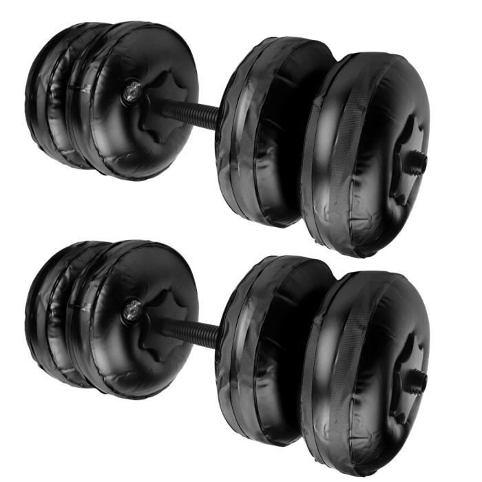 Poids de formation de muscle de bras d'haltère rempli d'eau de sécurité de remise en forme portable réglable(16‑20KG noir )