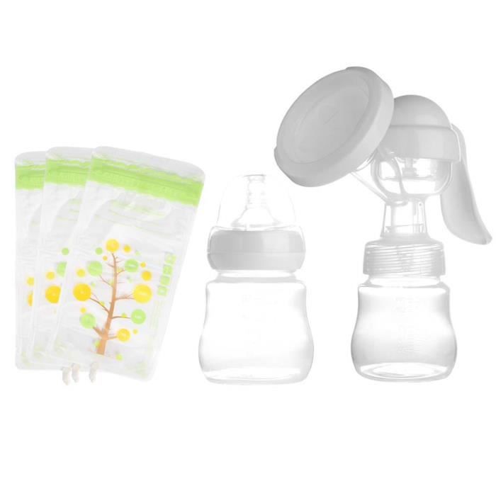 SIB Tire-lait à aspiration manuelle réglable sans douleur pour bébé nourrisson bouteille de lait (blanc)