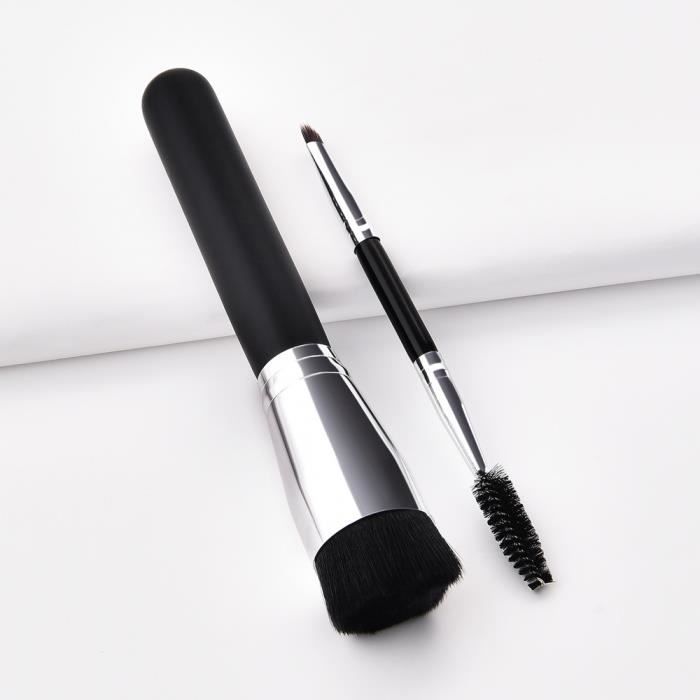 2PCS Cosmetic Black Brush Face Makeup Brush Poudre Blush Brushes Foundation Tool