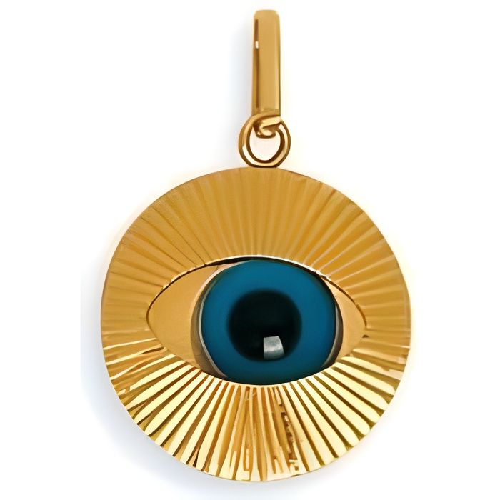 PENDENTIF OEIL BLEU OR 18 CARATS