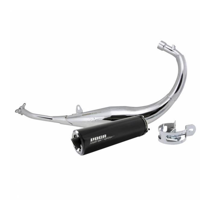 Pot 50 a boite voca chromed pour derbi 50 senda, gpr-aprilia 50 rs4-gilera 50 smt, rcr (passage bas - silencieux alu noir)
