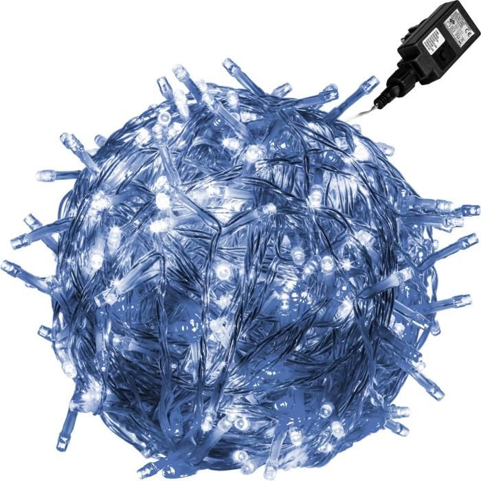 VOLTRONIC Guirlande de 40 m - 400 LEDs - blanc-froid - câble transparent