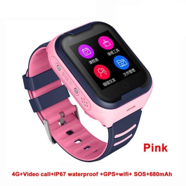 Support Bluetooth Smart Watch pour enfants 4G imperméable Rose Version européenne