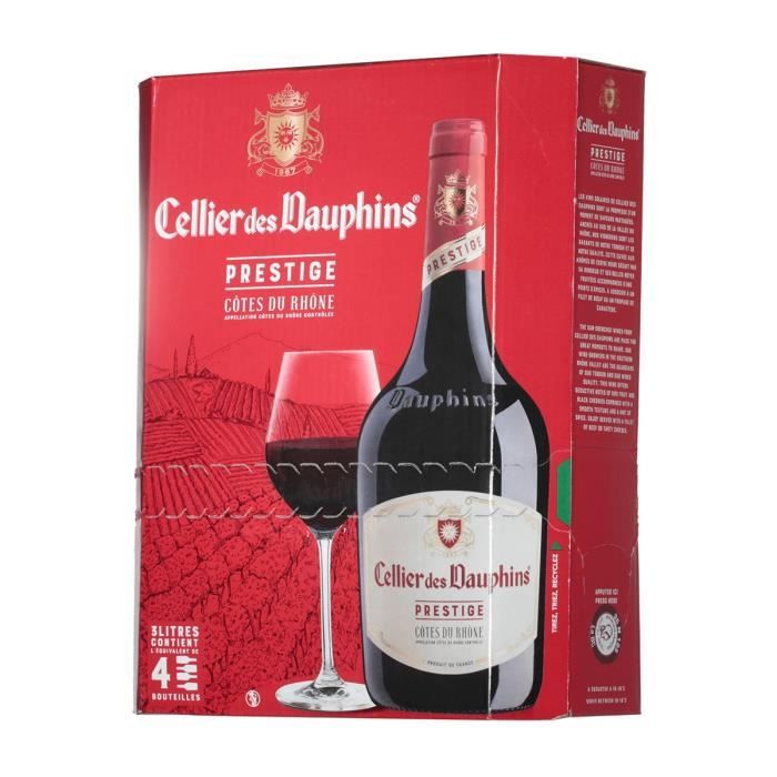Vin rouge vallée du Rhône 3 l Cellier des Dauphins