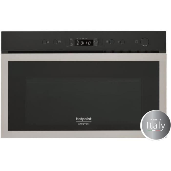HOTPOINT MH 600 IX Micro-ondes combiné encastrable inox anti-trace - 22L - 750 W - Grill 700 W