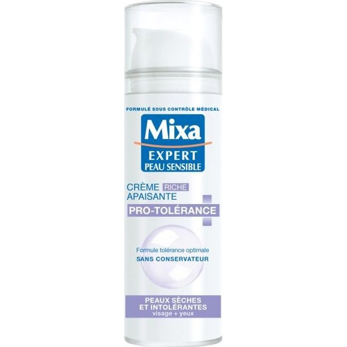 Mixa Mixa Visage FP50 ProTolerance Riche FRNL, Unisexe, Peau sensible, Hydratant, Lissage, 30-, 50 ml, 39 mm