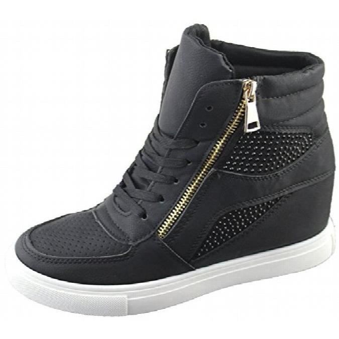 Sandale De Randonnee KPIM1 Les femmes des filles Diamante Wedge talon cheville Baskets Sneakers s Chaussures Taille-37
