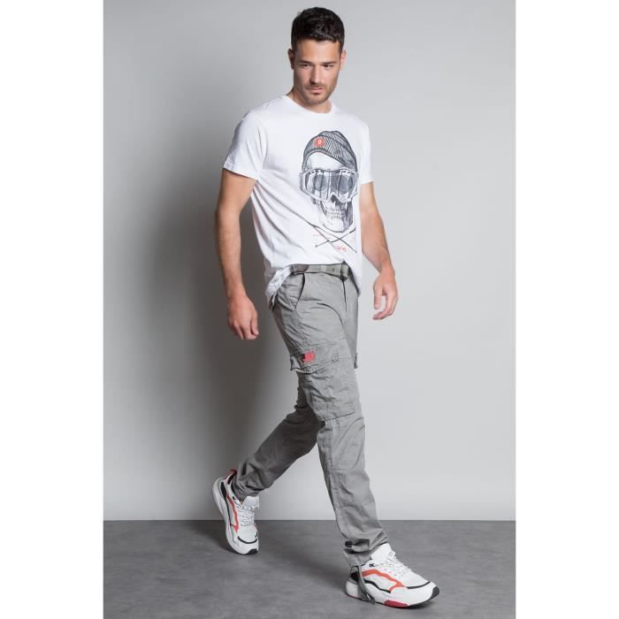 DEELUXE Pantalon cargo avec ceinture TROPERY Grey Pearl