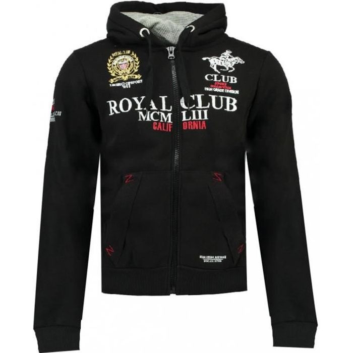 Sweat zippé noir homme Geographical Norway Gantub
