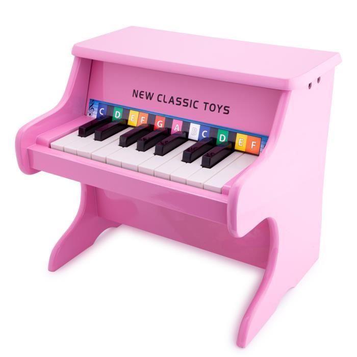 New Classic Toys piano 18 touches junior 32,5 cm bois rose