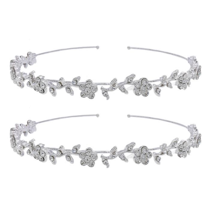 2 pièces cerceaux de rétro strass imitation cristal élégant bandeau accessoire de coiffure APRES-SHAMPOING - DEMELANT