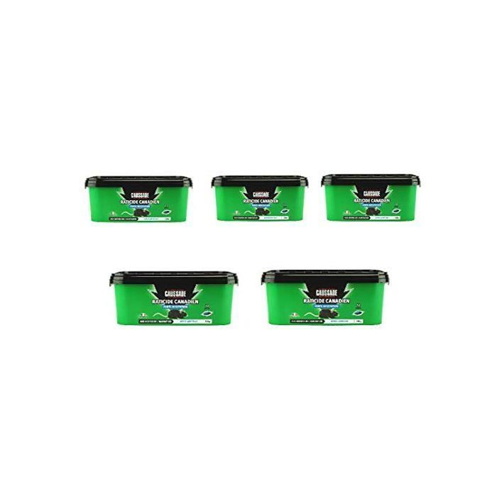 SBM CARPT720X5 CAUSSADE CARPT720 Lot de 5 Sceau de Raticide Canadien Pat'Appât Fortes Infestations - Soit 360 pâtes Secs - Lieux Hum