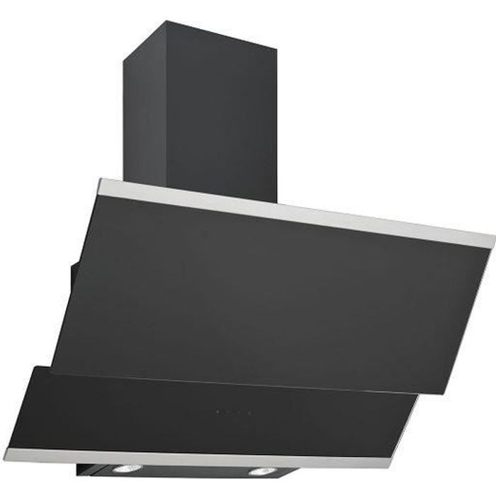 Hotte cuisine verticale Silverline LUKO verre trempé noir - 600mm Noir