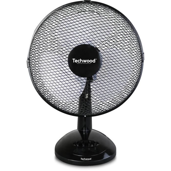TECHWOOD 20 watts Ventilateur de table 23cm - 3 vitesses de ventilation - Réglage : - Oscillation - Orientation