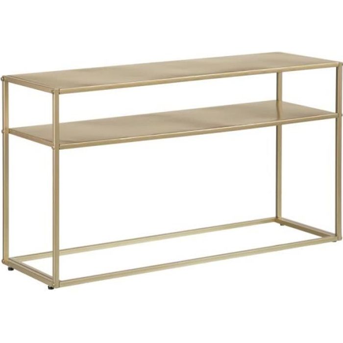 Console 1 étagère Métal doré - ZINA N°1 - L 90 x l 28 x H 50