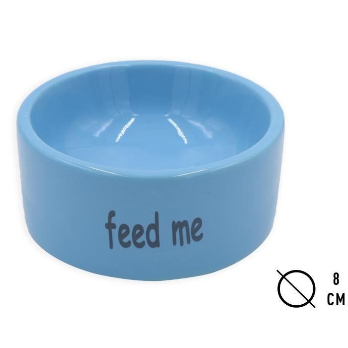 TYROL Bol incurvée en céramique - 45 ml - Bleu - Pour rongeur