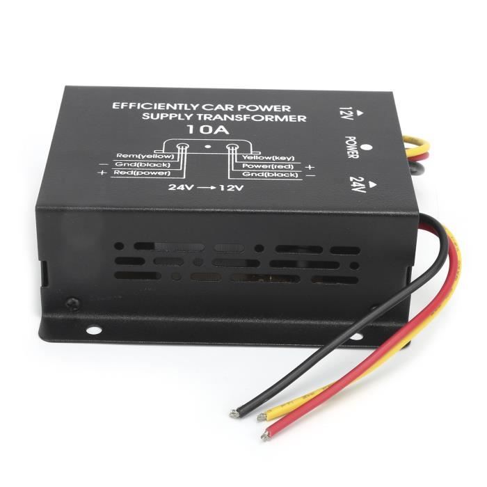 VBESTLIFE Convertisseur d'alimentation CC 10A DC Power Converter 24V à 12V Tension Buck Régulateur En Alliage D'aluminium Shell