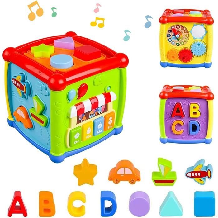 Cube d'activité pour bébé Jouet pour bébé de 1 an Jouet pour bébé 6 12 mois Musique et son Cadeau pour garçons et filles