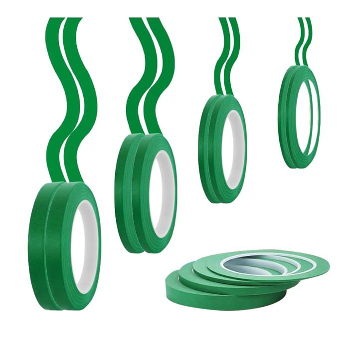 Scettar 8 Rouleaux Ruban De Masquage Vert - Largeurs 3/5/8/12mm X 20m Pour Peinture Et Bricolage