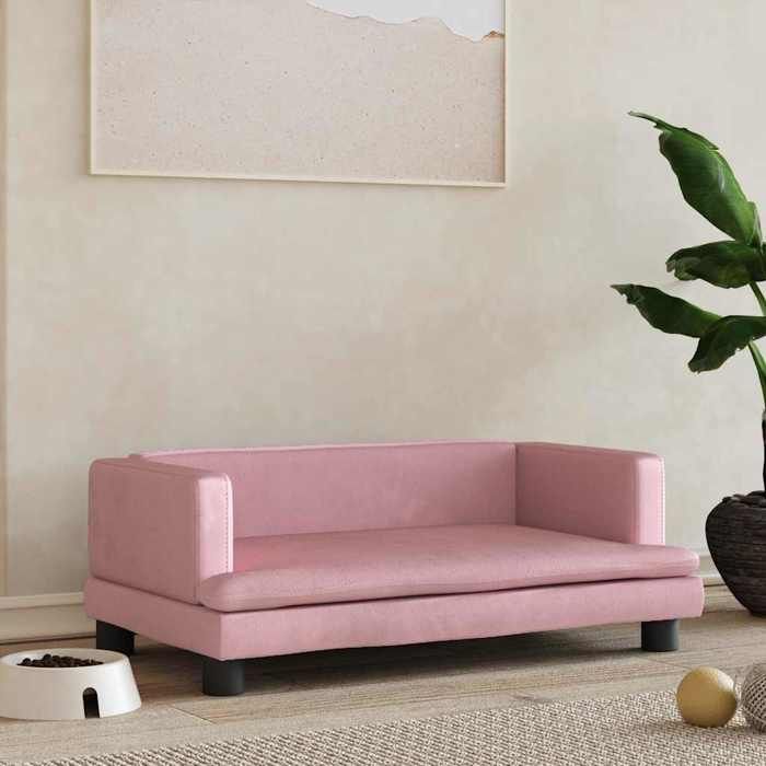 Vidaxl Lit pour chien velours Rose - 80x45x30 cm