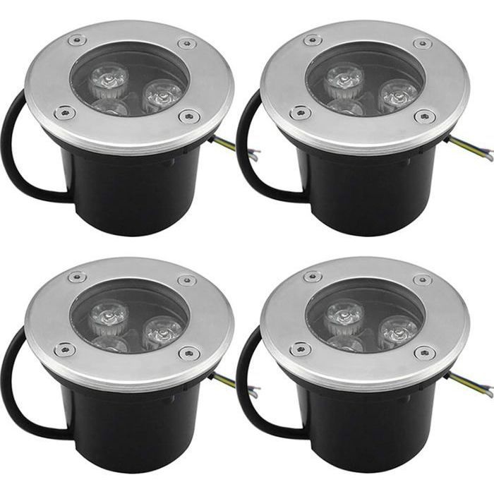 8 PACK 3W IP65 Spot LED Encastré Extérieur 270 Lumen Rond Led Terrasse Downlight Lampe Déclairage Blanc Chaud