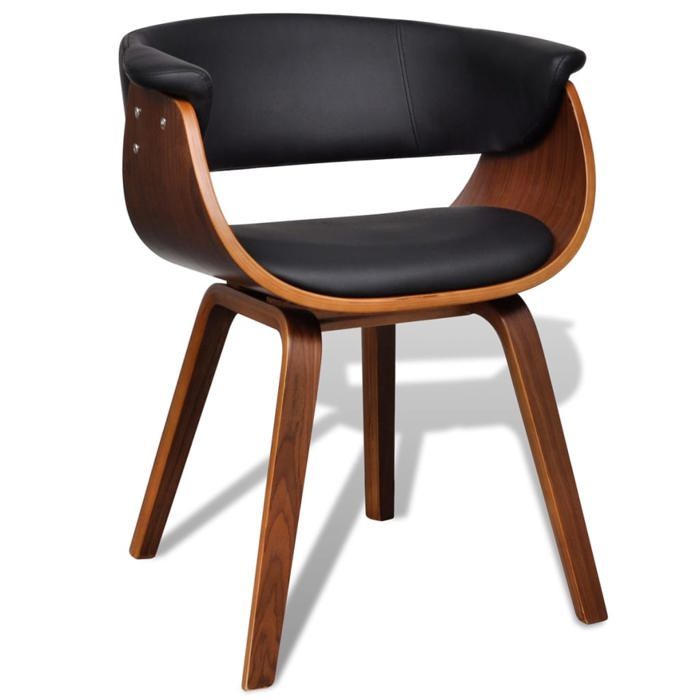 Lunité Chaise de salle à manger - Hauteur dAssise 48cm - bois courbé et similicuir *Aspect Elégant 6175038