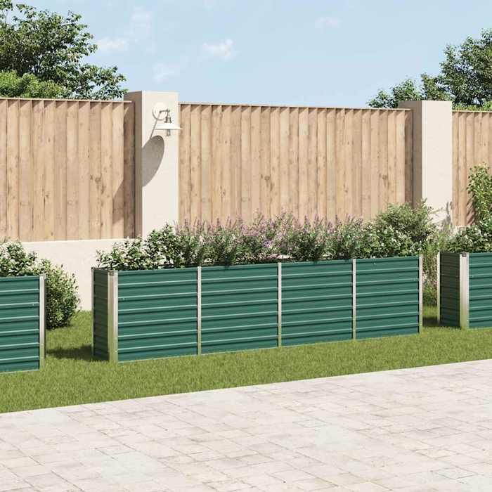 Vert Balconnière/Bac à Fleurs Protection UV - Jardinière 320x40x77cm Acier galvanisé Vert &HSF5079374