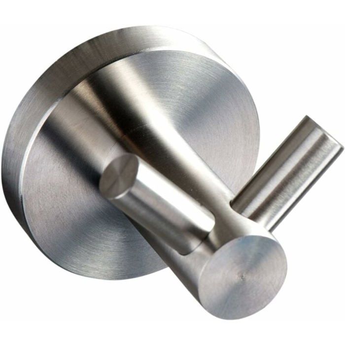 Patère de salle de bain - PZCC - Inox 304 - Murale - Argent brossé - Base 5x75 cm