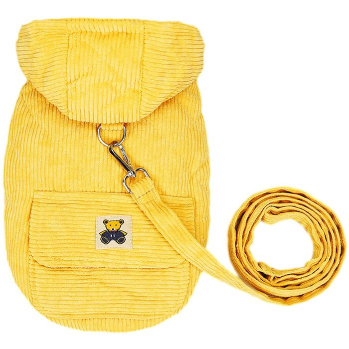 Pull polaire pour petit chien sweat à capuche pour chat joli pull chaud printemps-hiver pour chiot pull pour chien (jaune)