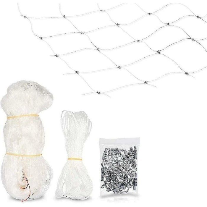 Filet Sécurité Chat Transparent Balcon Protection Sans Perçage pour Fenêtres et Terrasses 1 Pièce Blanc