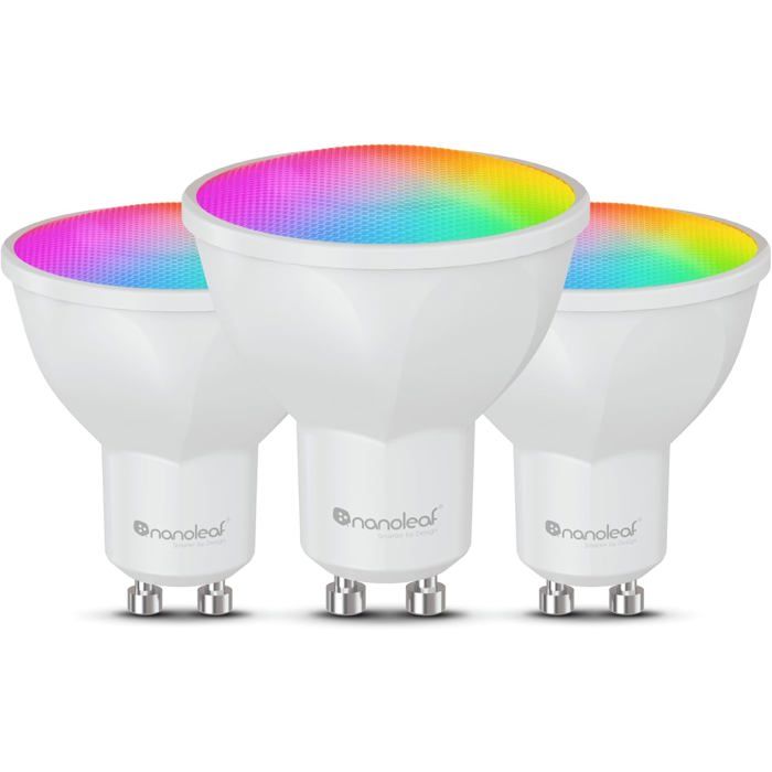 Lampe LED intelligente - NANOLEAF - GU10 mate (3 ampoules) - RGBCW - 16M couleurs - 400 lm