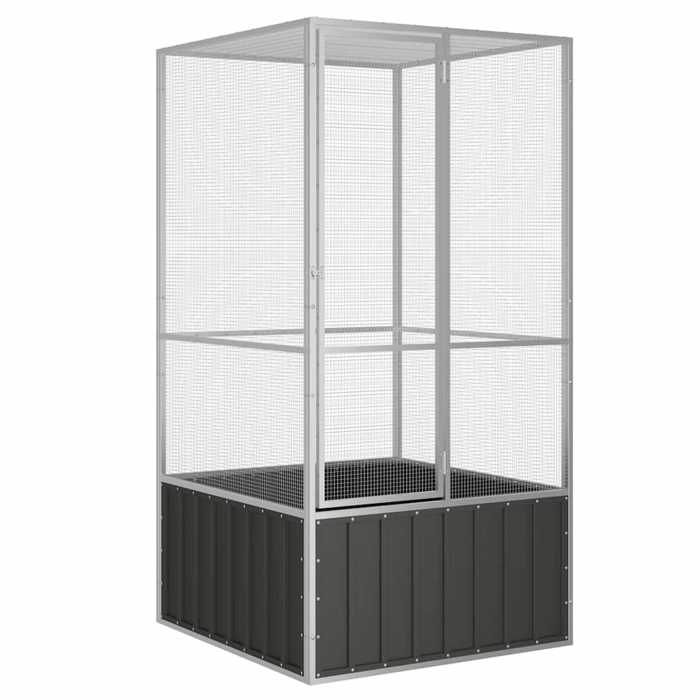 Comparer les prix de Cage à oiseaux en acier galvanisé - vidaXL - 111x107x2115 cm - Anthracite - Porte 48x1525 cm - Maille 127x127 mm