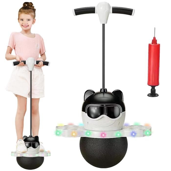 Balle de pogo avec poignées Bâton Sauteur pour Enfants 100 kg Charge Max Bâton de Saut Antidérapant et Antidéflagrant Entraînement