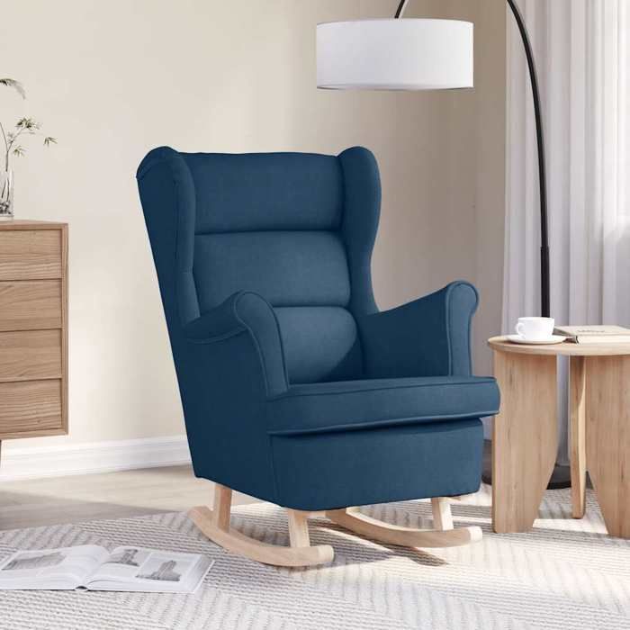 NEW 2026 Fauteuil à bascule - Chaise Relaxant avec Accoudoirs - bleu 74x90x102 cm tissu L6266