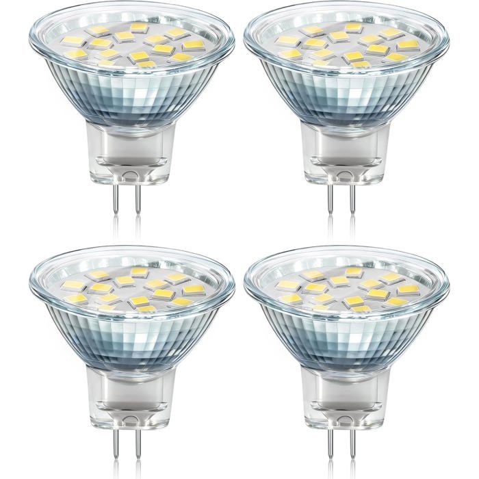 TRAHOO-MR11 GU4 LED 2W Blanc Froid 6000K 120° 250LM Halogène MR11 10W 20W Équivalent AC DC 24V 12V Spot LED Encastrable GU[J367]