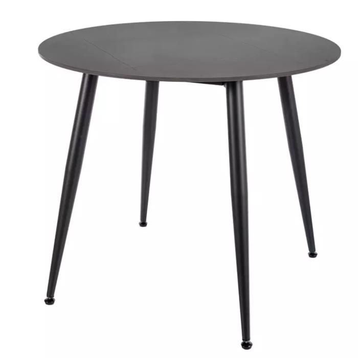 Table à manger ronde compacte 90 cm en céramique noire mate NERISIA