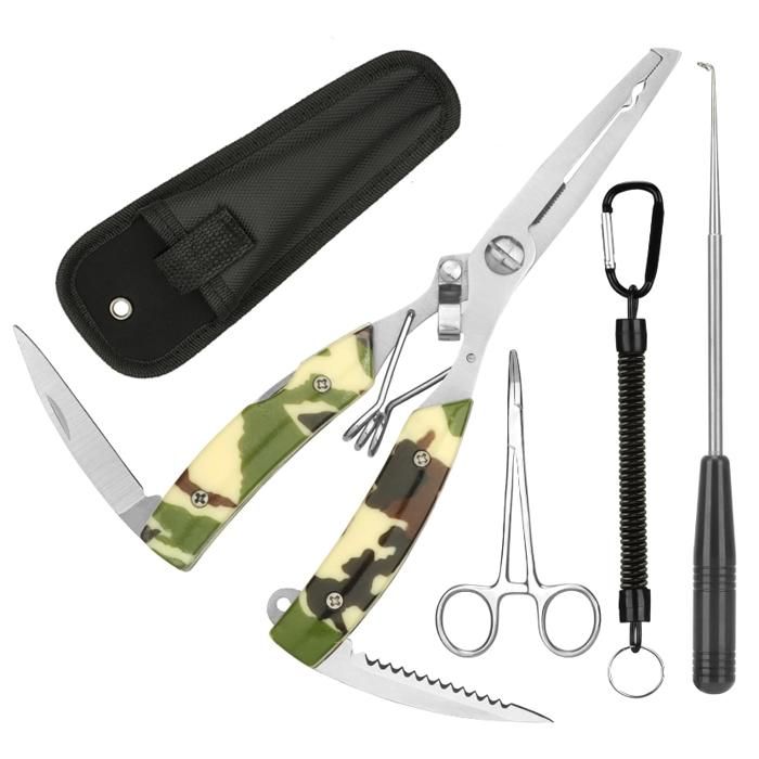 3 Pcs Ensemble de Pince à Pêche Portable avec Lanière Forceps Courbés Outil de Désinsertion Étui Outils Multi Fonction Pince Pêche
