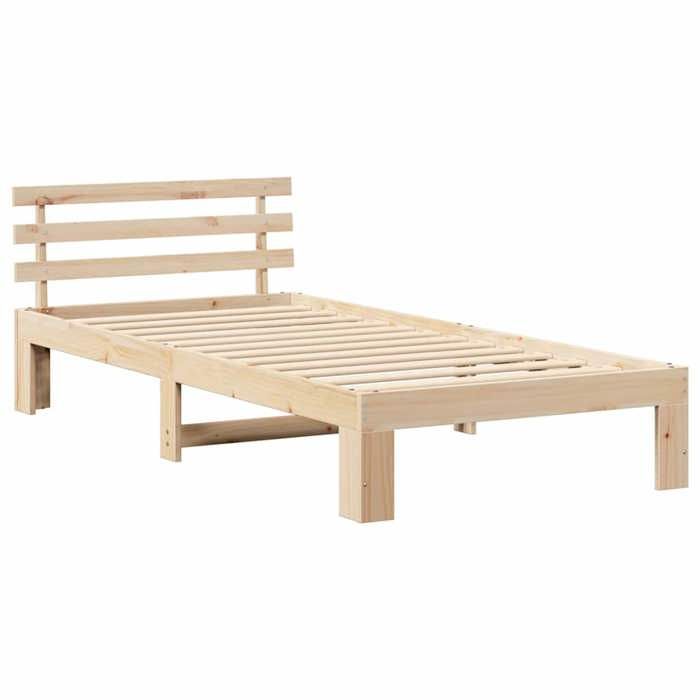 Cadre de litStructure de lit 1/2 personnes - avec tête de Naturel 90 x 190 cm Pin massif - {1 pièce} kfd9744503